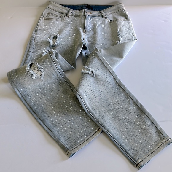 julietteです¨̮♡︎ Juliette | Jeans | Juliette Light Blue Distressed Denim Jeans Sz 6